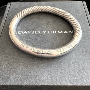 David Yurman Silver hinged cable twist bangle bracelet. Good used condition